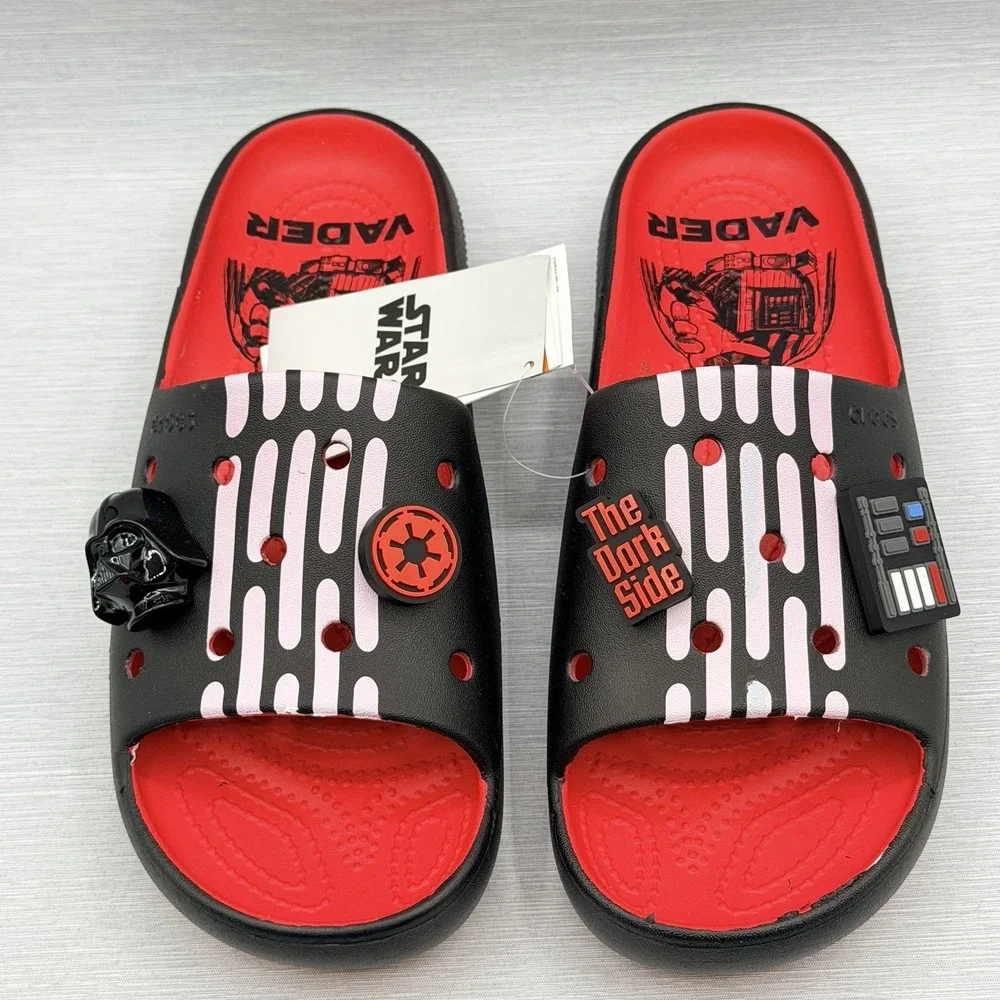 Crocs Star Wars Men's 9 Classic Slide V2 Darth Vader Glow in Dark Women's 11
